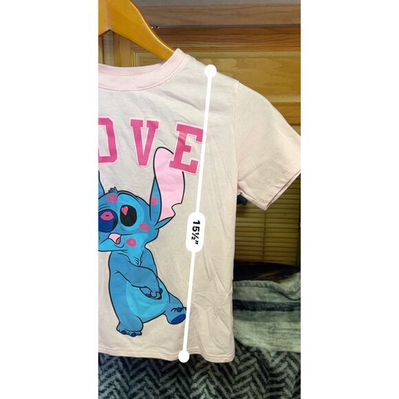 Disney Lilo & Stitch "Love" Valentine's Day Graphic Tee, Size L (10/12) - Picture 5 of 6
